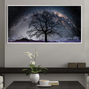 Cosmic Cedar Canvas Art Clock Canvas