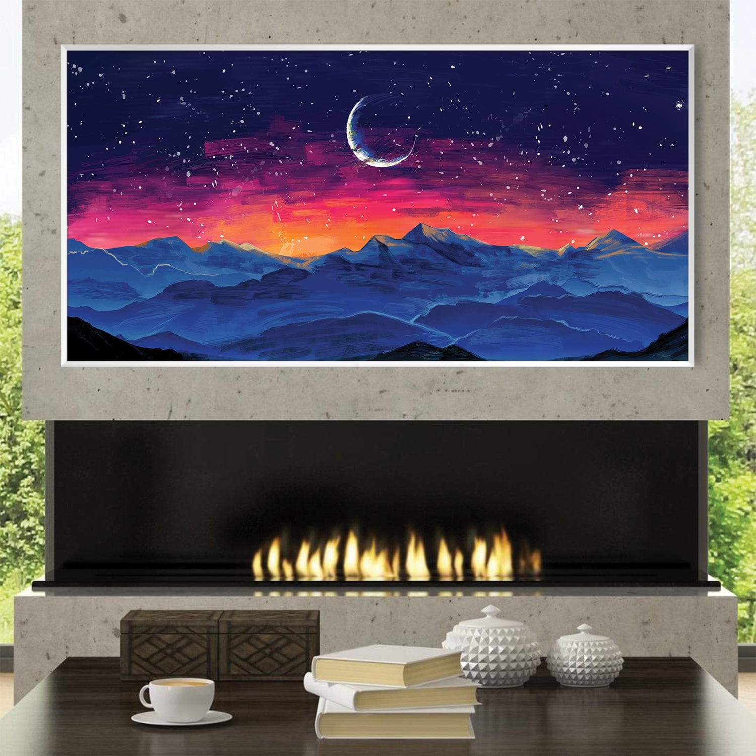 Cosmic Dawn Canvas Art Clock Canvas