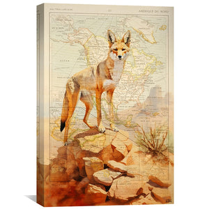 Coyote Canvas Art Clock Canvas