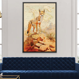 Coyote Canvas Art Clock Canvas