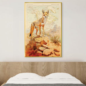 Coyote Canvas Art Clock Canvas