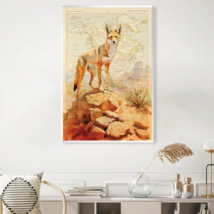 Coyote Canvas Art Clock Canvas