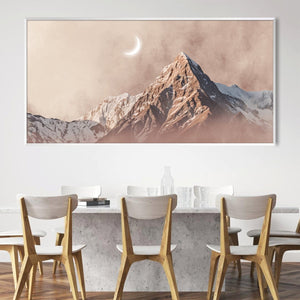 Crescent Peak Canvas Art Clock Canvas