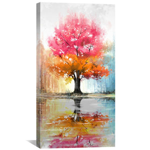 Crimson Canopy Canvas Art Clock Canvas