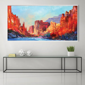 Crimson Canyon Canvas Art Clock Canvas