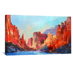 Crimson Canyon Canvas Art Clock Canvas