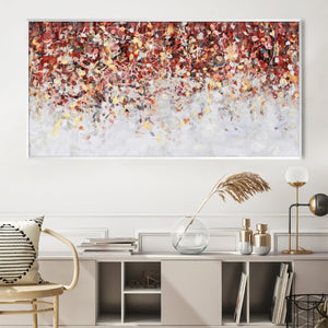 Crimson Cascades Canvas Art Clock Canvas