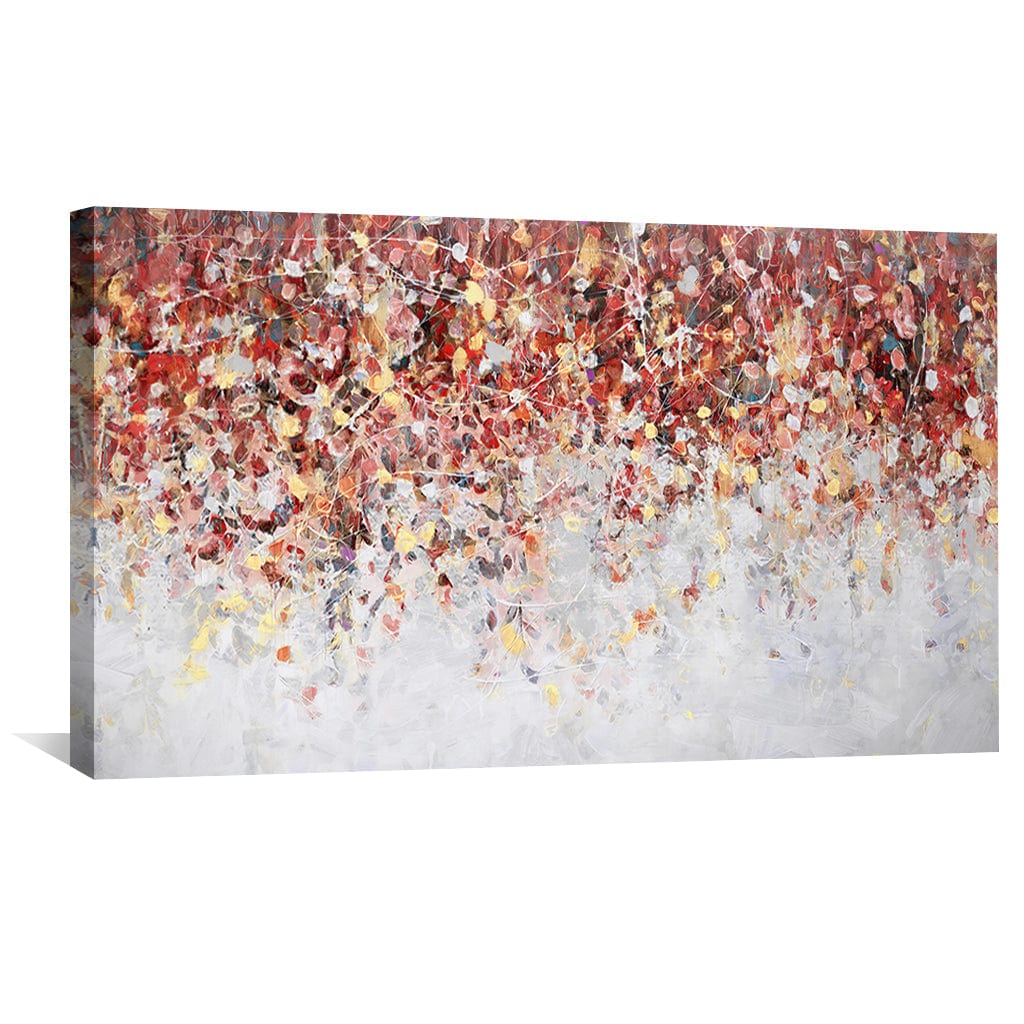 Crimson Cascades Canvas Art Clock Canvas