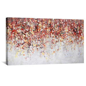 Crimson Cascades Canvas Art Clock Canvas