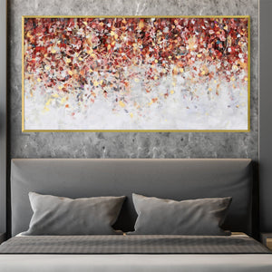 Crimson Cascades Canvas Art Clock Canvas
