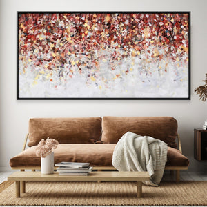 Crimson Cascades Canvas Art Clock Canvas