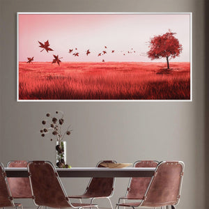 Crimson Field Canvas Art Clock Canvas