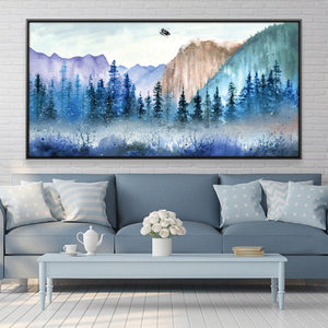 Crystalline Pines Canvas Art 20 x 10in / Canvas Clock Canvas