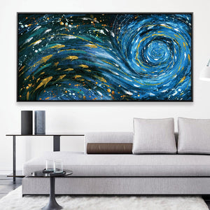 Current Streams Canvas Art 50 x 25cm / Rolled Prints Clock Canvas