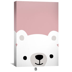 Cute Animals Canvas Art Clock Canvas