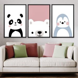 Cute Animals Canvas Art Clock Canvas