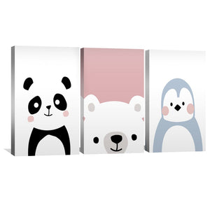 Cute Animals Canvas Art Clock Canvas