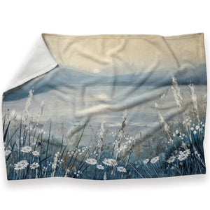 Daisies by the Lake Blanket Blanket 30 x 40in Clock Canvas