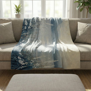 Daisies by the Lake Blanket Blanket Clock Canvas