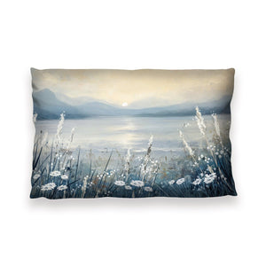 Daisies by the Lake Cushion Cushion 13 x 19in Clock Canvas