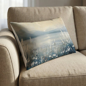 Daisies by the Lake Cushion Cushion 13 x 19in Clock Canvas
