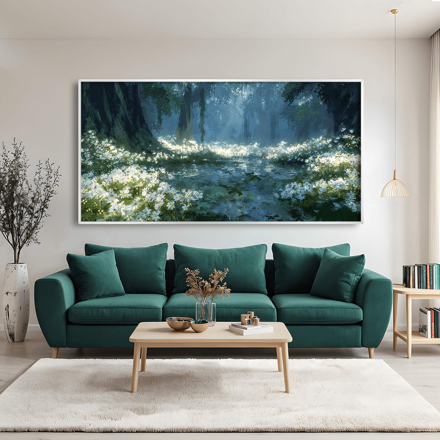 Daisy Pathway Canvas Art Clock Canvas