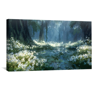 Daisy Pathway Canvas Art Clock Canvas