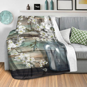 Daisy Vase Blanket Blanket Clock Canvas