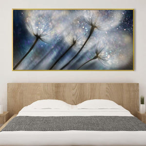 Dandelion Space Canvas Art Clock Canvas