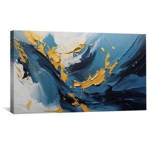 Deep Abstract Blue Canvas Art Clock Canvas