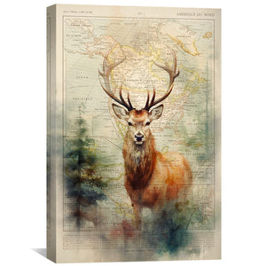 Deer in the Forest Canvas Art Clock Canvas