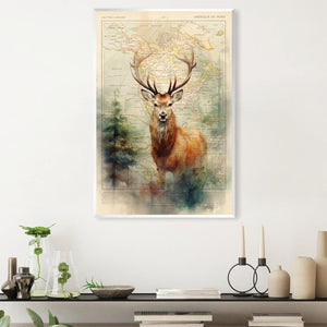 Deer in the Forest Canvas Art Clock Canvas