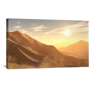 Desert Sunrise Canvas Art Clock Canvas
