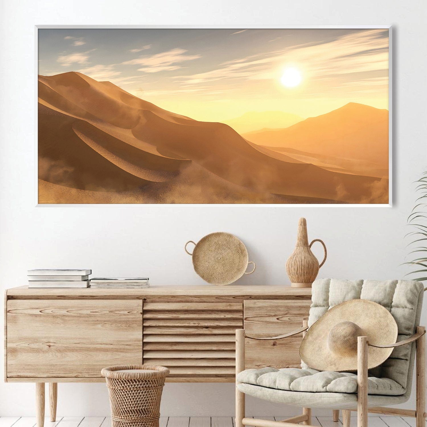 Desert Sunrise Canvas Art Clock Canvas