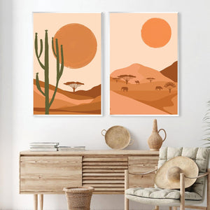 Desert Suns Canvas Art Clock Canvas