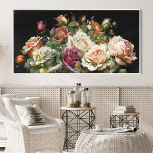 Detailed Bouquet Canvas Art Clock Canvas