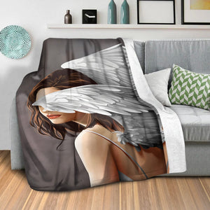 Divine Angels C Blanket Blanket Clock Canvas