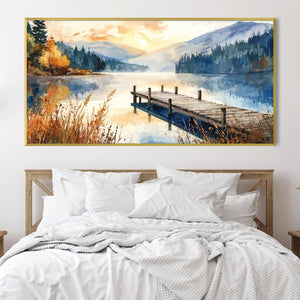Dockside Dusk Canvas Art Clock Canvas