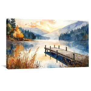 Dockside Dusk Canvas Art Clock Canvas