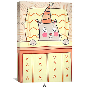 Dreamland Buddies Canvas Art A / 12 x 18in / Canvas Clock Canvas