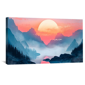 Dreamscape Dawn Canvas Art Clock Canvas