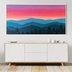 Dusk Over Silent Hills Canvas Art Clock Canvas