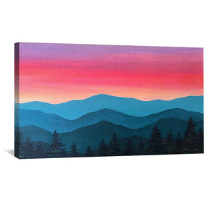 Dusk Over Silent Hills Canvas Art Clock Canvas