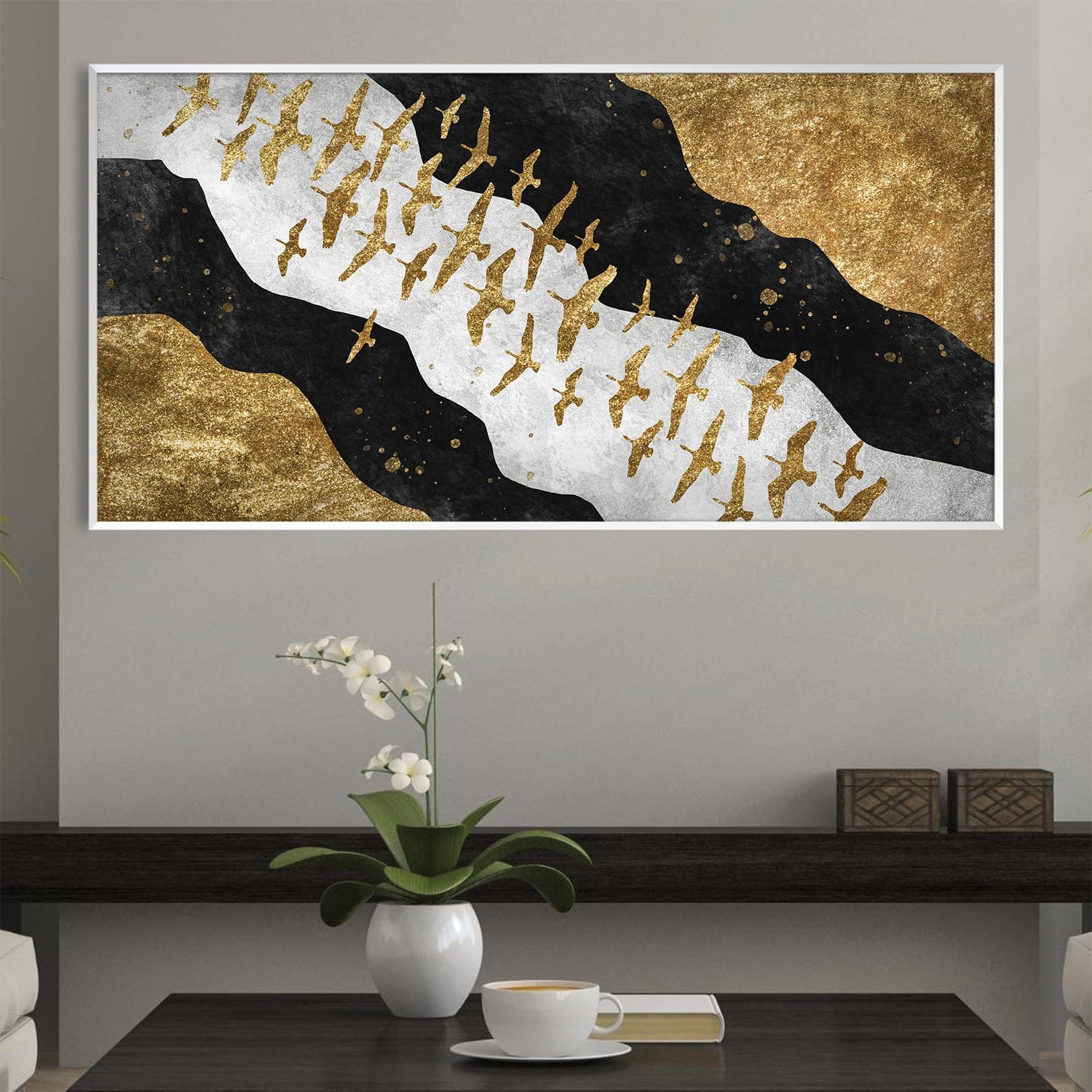 Eclipsed Flight Canvas Art Clock Canvas