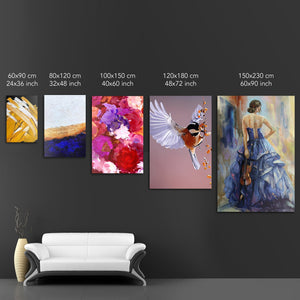 Elegant Woman C Easy Build Frame Art Clock Canvas