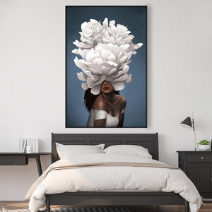 Elegant Woman C Easy Build Frame Art Easy Build Frame & Fabric Print / 24 x 36in Clock Canvas