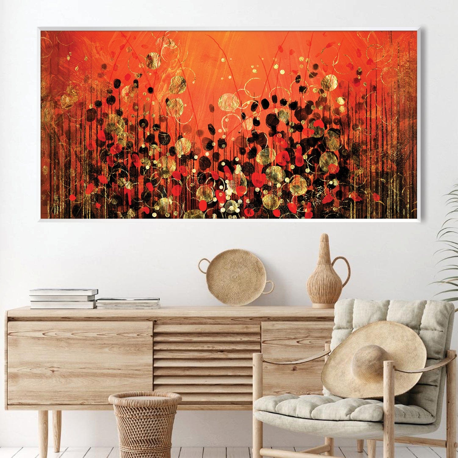 Ember Serenade Canvas Art Clock Canvas