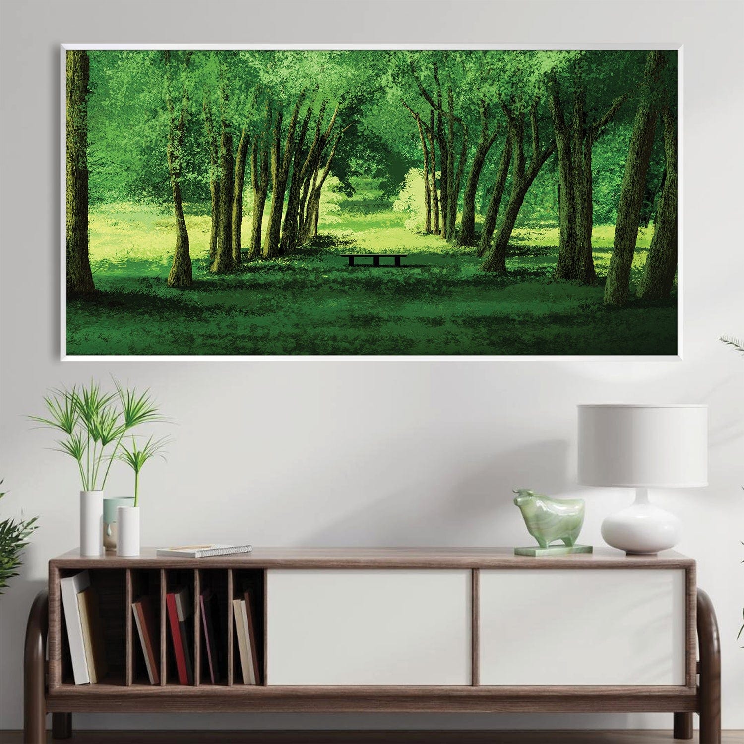 Emerald Grove Canvas Art Clock Canvas