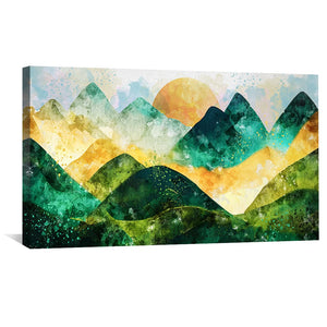 Emerald Landscape Canvas Art Clock Canvas