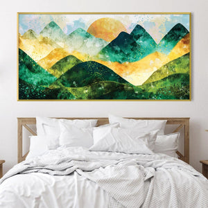 Emerald Landscape Canvas Art Clock Canvas